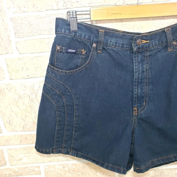 SQUEEZE High Waist Stretch Jean Shorts Size 12 - Picture 4 of 7